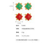 B廠-ins風韓系圓珠方邊彩色寶石耳扣簡約百搭鈦鋼鍍18k金耳飾女不掉色「F1408」24.03-3 - 安蘋飾品批發