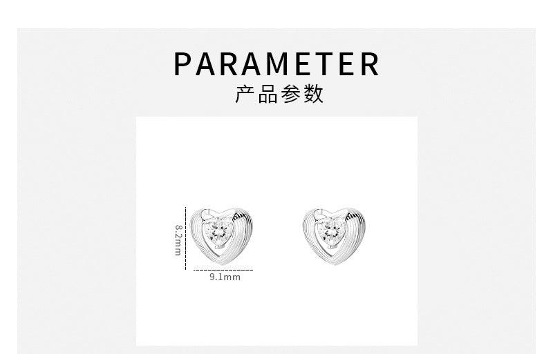 D廠-S999足銀愛心耳環輕奢高級感彩色鋯石桃心精緻小眾設計感耳飾 「YC8985E」23.11-1 - 安蘋飾品批發