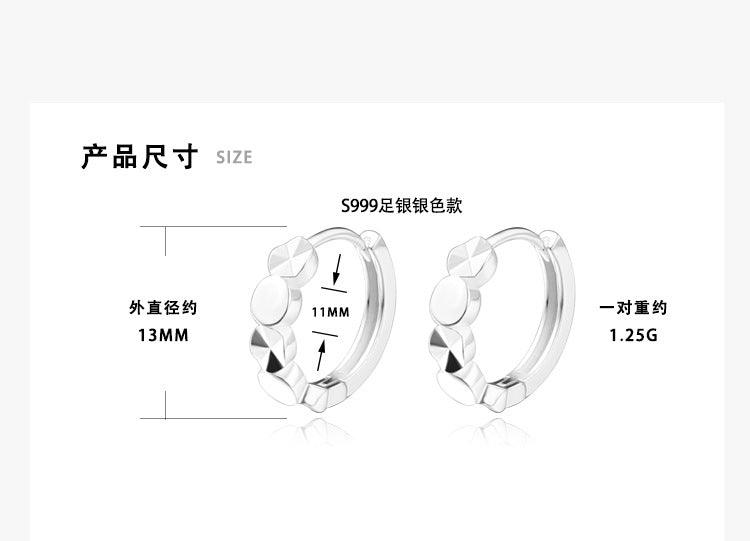 C廠-999純銀切面耳環女高級感個性氣質小眾設計ins風夏季新款耳扣「EH-2145」23.04-4 - 安蘋飾品批發