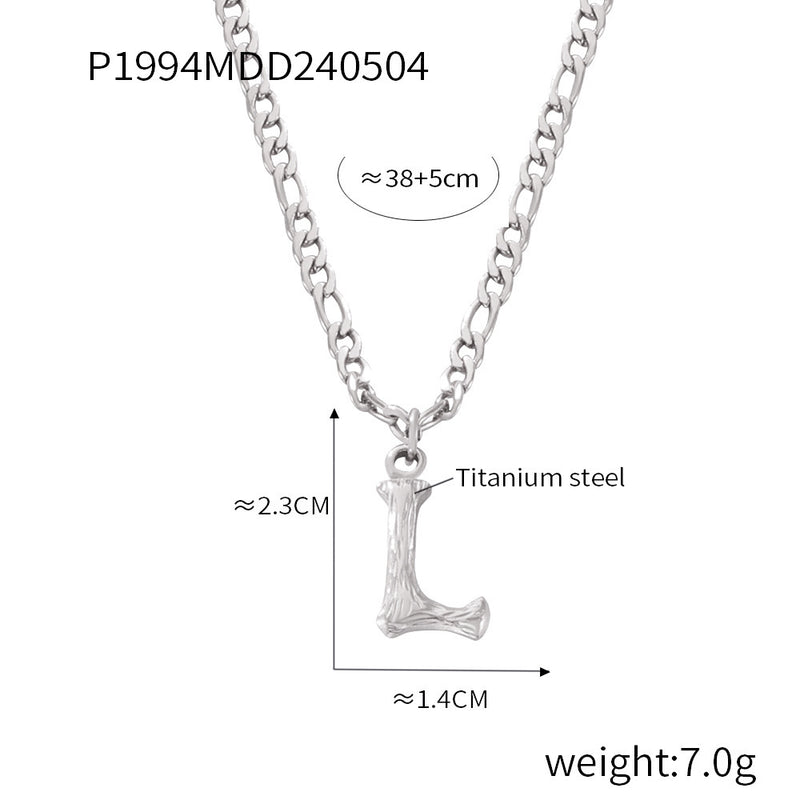 B廠-歐美簡約輕奢鈦鋼26字母項飾小眾百搭不掉色項鍊彩色滴油飾品批發「P1994」24.05-2