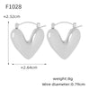 B廠-赫本風鑲鑽桃心耳環耳釘時尚簡約不鏽鋼電鍍18K金愛心耳飾「F030」24.12-4