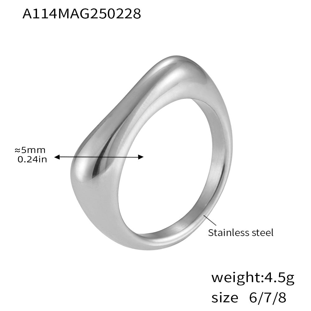 B廠-ins冷淡風指環個性設計不鏽鋼PVD電鍍18K真金時尚潮流戒指「A006」25.03-2