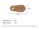 E廠-秋冬小香風毛呢格紋銘牌橢圓髮夾法式復古高級感側邊碎髮瀏海夾子「24542」23.11-4 - 安蘋飾品批發