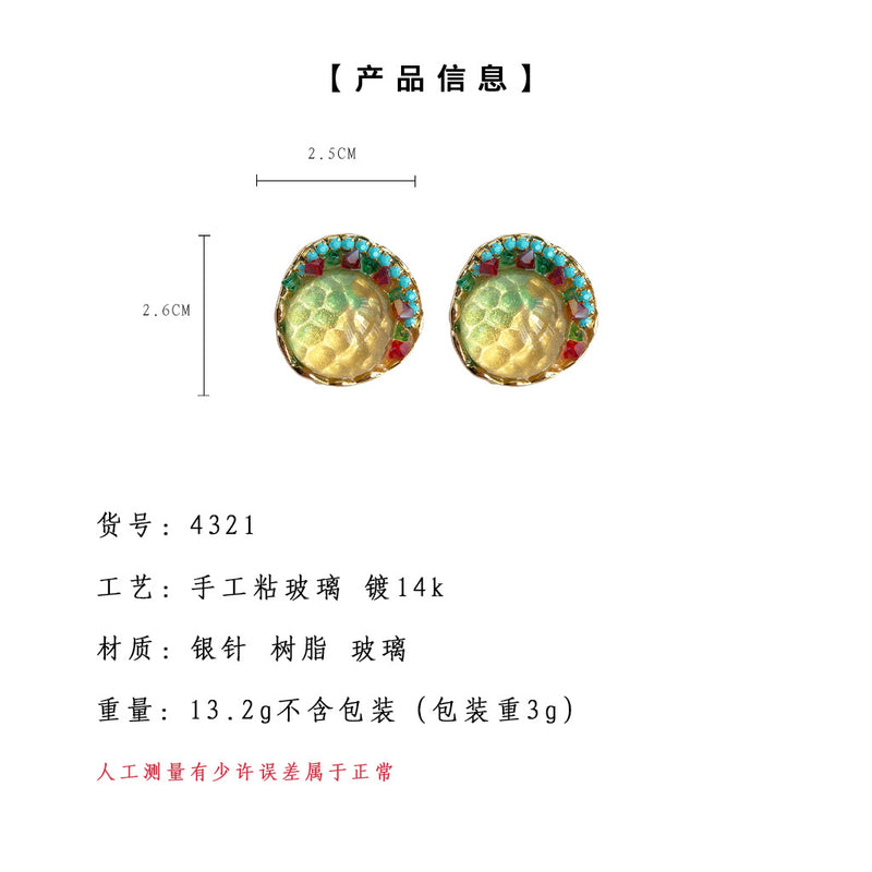 A廠-夏日新款波西米亞度假風誇張甜美耳飾女氣質高級感鍍14K工廠耳環「4321」24.06-3