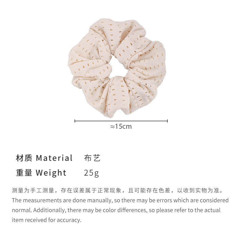 E廠-文藝柔軟棉質鏤空大腸髮圈簡約清新居家頭花頭圈髮繩丸子頭頭繩女「25897」24.08-5