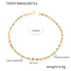 B廠-跨境新款多彩滴油圓珠金色多層手鍊項鍊套裝鈦鋼鍍金民族風情飾品「TXP073-TXE073」24.07-3