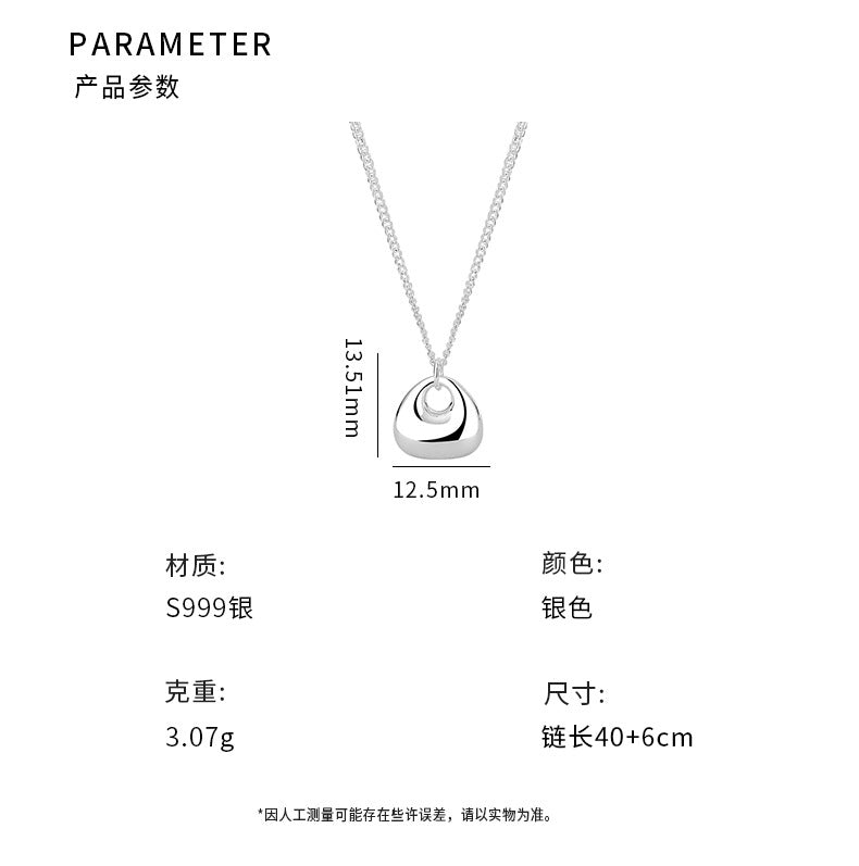 D廠-S999足銀國風胖坨項鍊女個性輕奢小眾高級感時尚鎖骨鏈批發「YC3898N」24.07-2