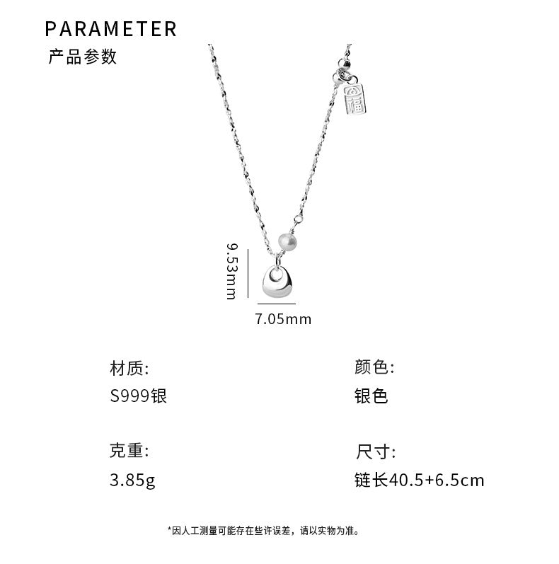 D廠-S999足銀胖坨福項鍊中式國風極簡氣質秋冬爆款毛衣鏈批發「YC0202N_2」24.11-5