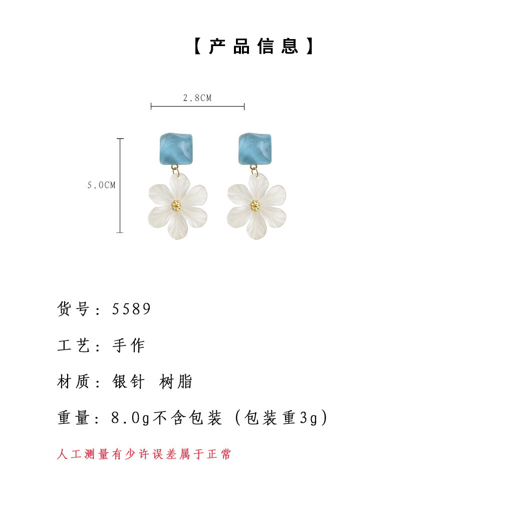 A廠-夏日新女神氣質優雅清新甜美花朵誇張耳環原創設計手工耳飾「5589」25.03-2