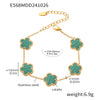 B廠-瑪瑙五葉花不鏽鋼手鍊輕奢氣質閨蜜禮物花朵鏈條手飾品批發「E568」24.11-1