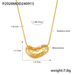 B廠-歐美INS風幾何彩鑽桃心鎖骨鏈 跨境項鍊女簡約氣質不鏽鋼首飾批發「P2028」24.09-3