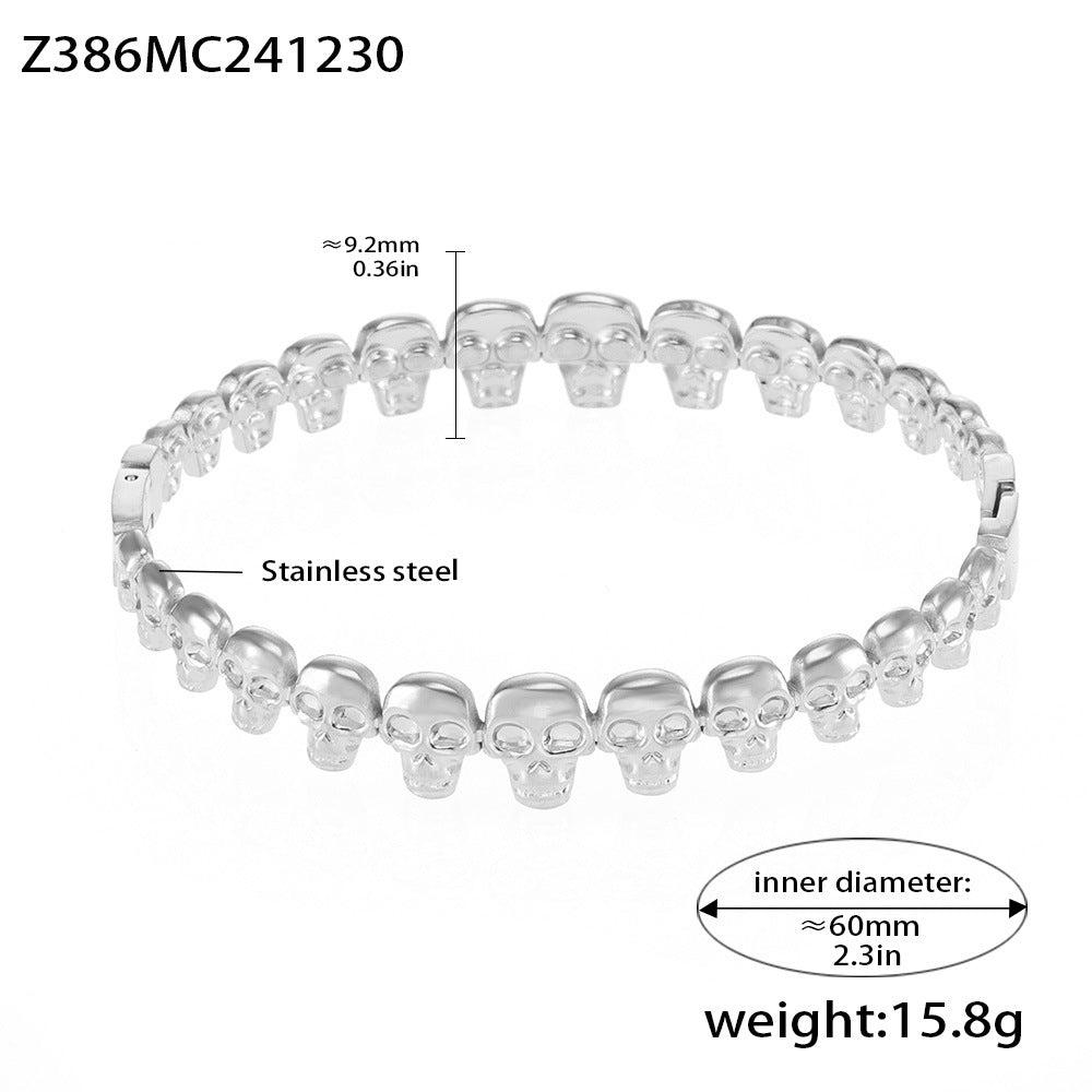 B廠-輕奢極簡環形鑲鑽鋯石手鐲組合鈦鋼18K真金Bracelet歐美風「Z178」25.01-2