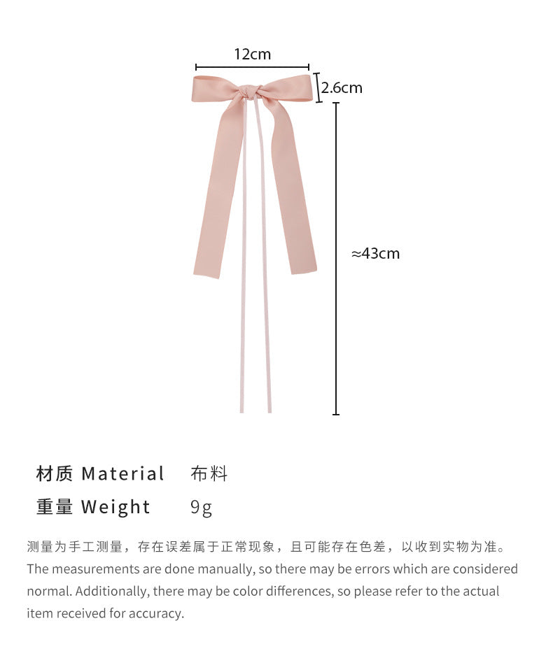 E廠-夏季法式優雅長絲帶蝴蝶結髮夾馬尾夾頂夾森系髮卡2024年新款髮飾「25243」24.04-3