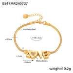B廠-跨境熱銷金色字母LOVE手鍊愛心鑲鑽不鏽鋼鍍18K金氣質手飾送女友「E547」24.08-1
