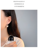 D廠-S925純銀簡約雙層幾何珍珠耳扣女氣質輕奢耳環小眾耳飾「YC10175E」24.06-1