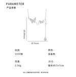 D廠-S999足銀蝴蝶流蘇項鍊ins風輕奢清新設計感甜美風鎖骨鏈批發「YC1813N_2」24.12-4