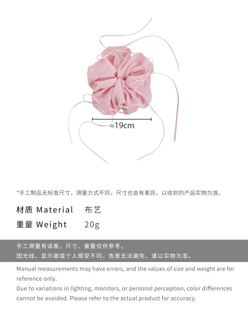 E廠-法式芭蕾風歐根紗絲帶蝴蝶結大腸網紗髮圈簡約百搭新款髮飾髮繩女「26634」25.03-2