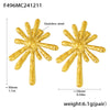 B廠-不鏽鋼18K金太陽花光芒放射狀耳釘INS跨境新款誇張個性耳飾「F496」24.12-3