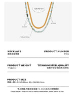 B廠-新款輕奢高級感個性鈦鋼鍍金蛇骨鏈天然石手工串珠雙層項鍊飾品女「P401」23.12-5 - 安蘋飾品批發