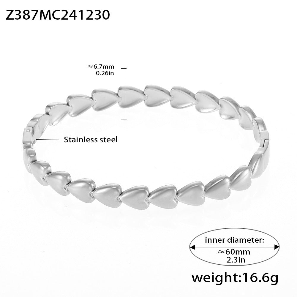 B廠-輕奢極簡環形鑲鑽鋯石手鐲組合鈦鋼18K真金Bracelet歐美風「Z178」25.01-2