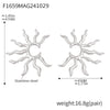 B廠-熱賣新款太陽花誇張耳環不鏽鋼PVD電鍍保色流行時髦耳飾品「F1659」24.11-1