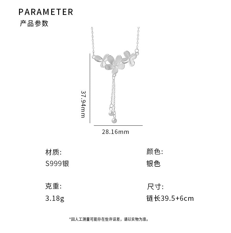 D廠-S999足銀輕奢花朵項鍊女百搭新款甜美溫柔優雅鎖骨鏈批發「YC1421N_1」25.02-2