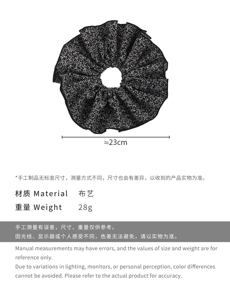 E廠-新中式百搭碎花大腸髮圈女氣質慵懶風超大號布藝髮繩扎頭髮頭繩「26445」25.01-2