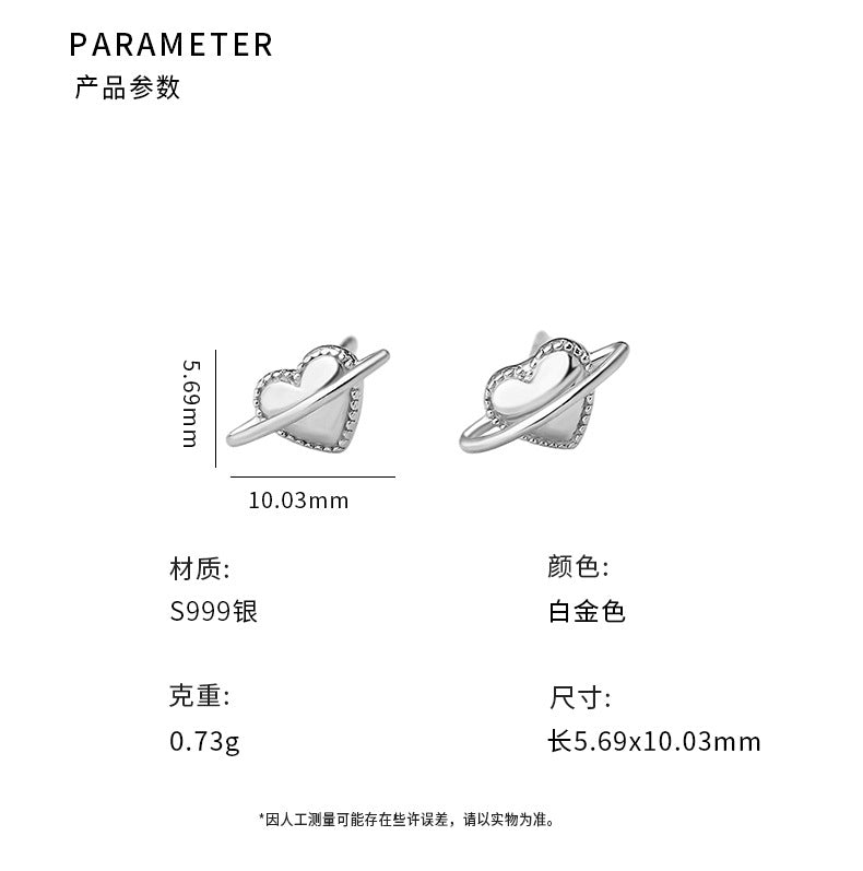 D廠-S999足銀愛心耳環韓版甜美風公主清新小眾精緻養耳洞耳飾「YC6821E_1」25.02-3