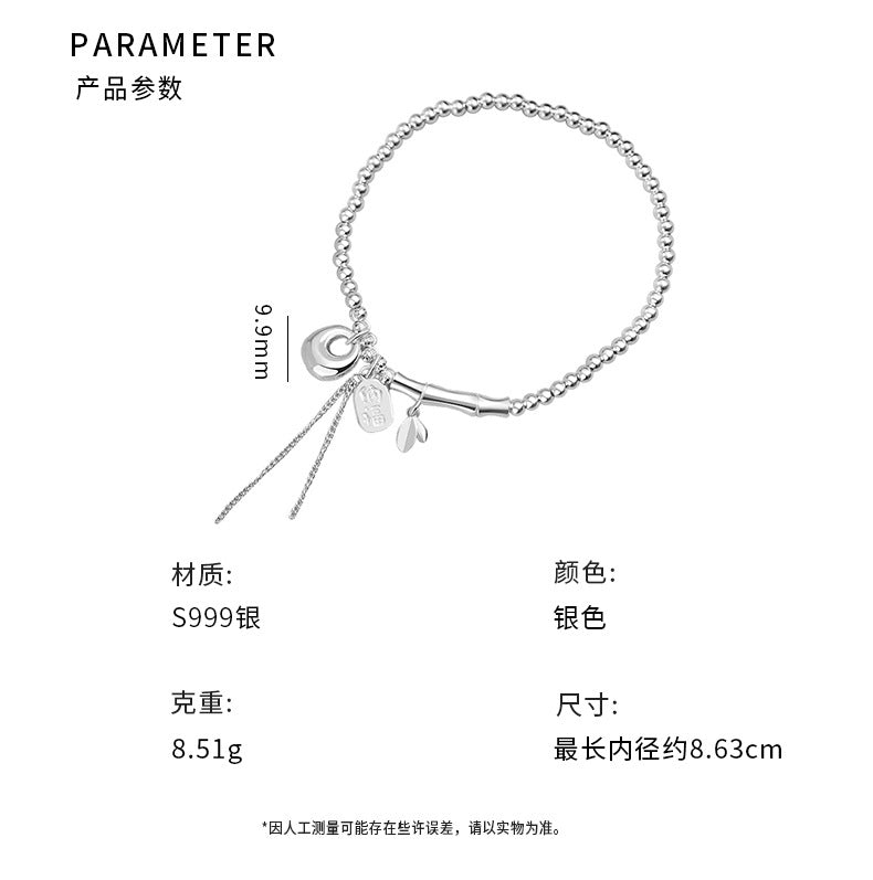 D廠-S999足銀精緻胖手鍊女新中式國風新款高級小眾百搭個性手鍊批發「YC5535SL」24.12-1