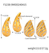 B廠-歐美時尚輕奢風誇張耳環鑲鑽水滴形耳釘鈦鋼鍍18K金個性設計耳飾「F1238-9」24.04-3
