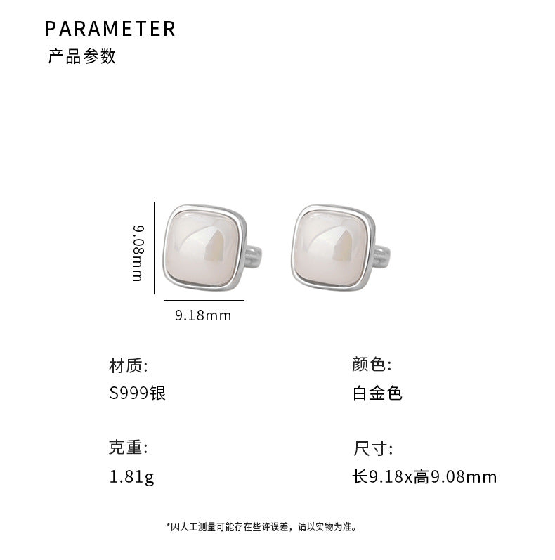 D廠-S999足銀珍珠耳扣簡約幾何小眾輕奢冷淡文藝溫柔氣質耳飾批發「YC9870E」25.03-3