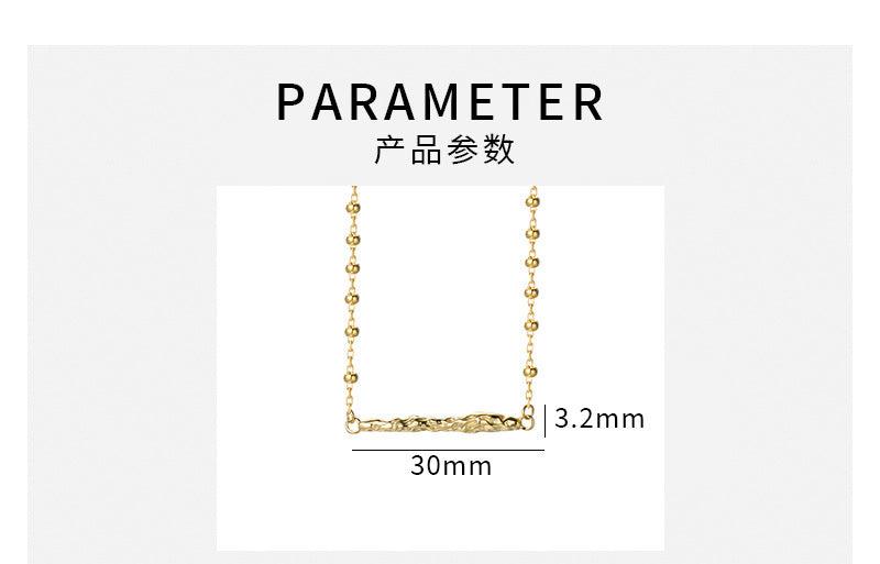 D廠-S925純銀一字熔岩項鍊間珠鍊輕奢高級感鎖骨鏈肌理感百搭氣質「YC2677N」23.08-4 - 安蘋飾品批發