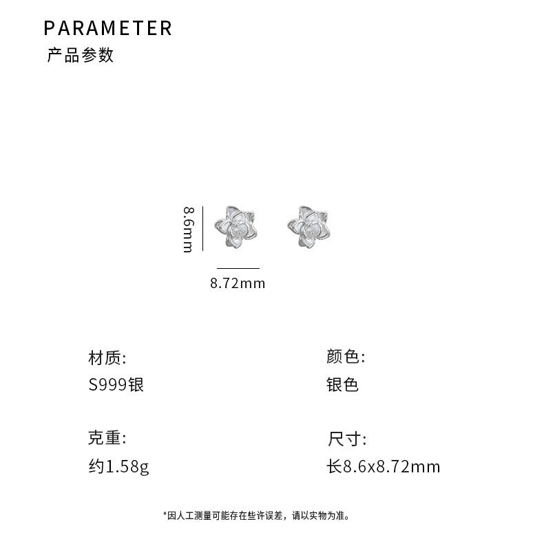 D廠-S999足銀花朵耳環時尚通勤簡約氣質精緻小巧養耳洞耳飾批發「YC10303E」24.11-3