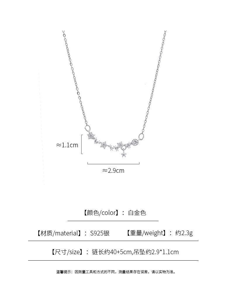 D廠-S925純銀超仙精緻鋯石花朵項鍊女高級感通勤鎖骨鏈「YC0716N_1」24.01-1 - 安蘋飾品批發