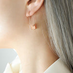 B廠-歐美時髦個性鎖頭耳環街頭風格鈦鋼材質耳飾保色「F234」23.02-3 - 安蘋飾品批發