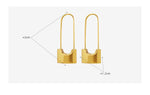 B廠-歐美時髦個性鎖頭耳環街頭風格鈦鋼材質耳飾保色「F234」23.02-3 - 安蘋飾品批發