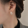 D廠-S925純銀交叉耳扣銀色耳圈2023年春夏新款簡約小眾設計感耳環「YC7354E」23.01-2 - 安蘋飾品批發