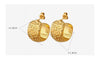 B廠-復古壓紋黃銅材質耳圈冷淡風C形簡約百搭高級感耳環2023新款耳飾「F727」23.03-2 - 安蘋飾品批發