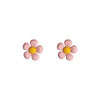 A廠-清新甜美~925銀針可愛烤漆粉色小花耳釘 氣質簡約少女心耳飾耳環「B-989」23.03-3 - 安蘋飾品批發