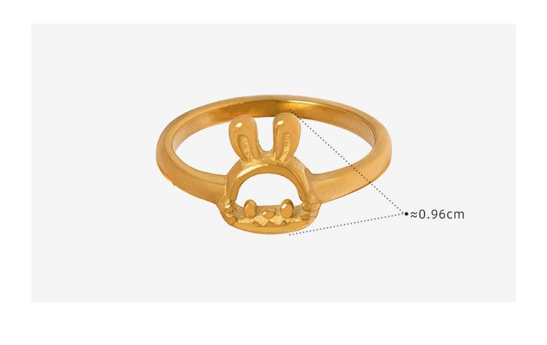 B廠-可愛萌趣小兔子戒指小眾設計女孩子校園風百搭簡約個性指環手飾品「A473」23.04-2 - 安蘋飾品批發