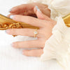 B廠-韓國東大門黃銅材質鑲嵌水滴水鑽開口戒指小眾高級感閨蜜戒指手飾「A448」23.03-1 - 安蘋飾品批發