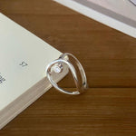 D廠-S925純銀 {紋了一顆鑽在手上} 曲線水滴形單鑽戒指簡約百搭「YC4425R」23.01-2 - 安蘋飾品批發