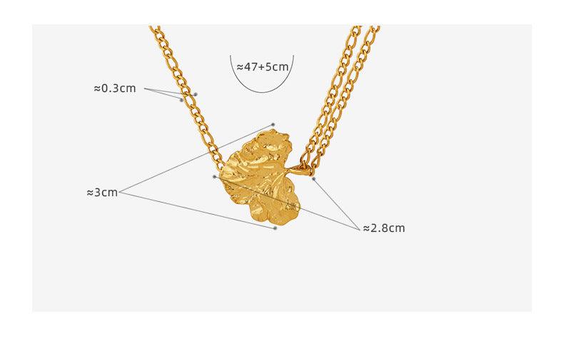 B廠-2023年新款潮ins高級感輕奢小眾設計感鎖骨鏈金屬風桃心樹葉項鍊「P1412」23.03-1 - 安蘋飾品批發