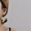 A廠-925銀針鍍14K輕薄柔紗花朵壓克力耳環耳釘女復古森系耳飾「A-925」23.03-1 - 安蘋飾品批發